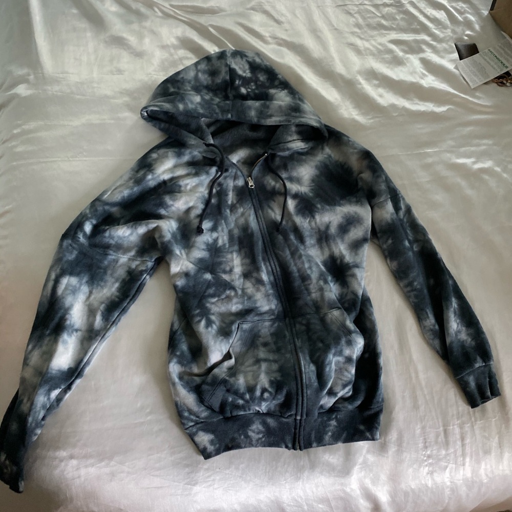 target blue tie dye long sleeve jacket zip up